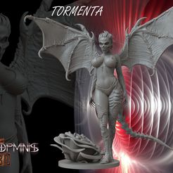 TORMENTA.jpg STL file WARRIOR LADY OF HELL WAR HAMER・3D printing idea to download