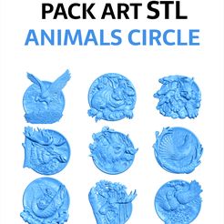 01.jpg Datei STL Animals Pack 3d Stl 9 Kunst・Modell für 3D-Druck zum herunterladen