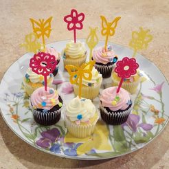 mothers_day_picks1.jpg STL-Datei Spring Flower, Butterfy and Bee Multi Purpose Picks kostenlos・3D-druckbare Vorlage zum herunterladen
