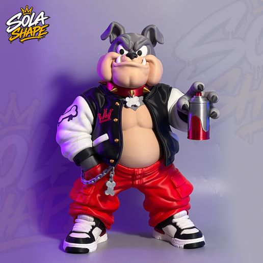 SPIKE BULLDOG URBAN — GRAFFITI EDITION - URBAN VIBES COLLECTION - No AMS / Multi-Part / 3MF FDM STL