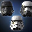 PACK.jpg Set of three Stormtrooper helmet | Thrawn | Night trooper | zombie 3d print model Ahsoka
