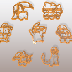 Project-Name-8.png STL file Pokemon Cookie Cutter Pack (Initials 1 and 2 gen)・3D printer model to download, araaftw