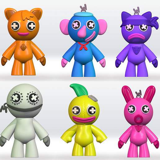 POPPY PLAYTIME 5 Pack STL file 3D Model 3mf Multicolor Fanart