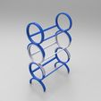 rendu bleu b vin.jpg STL file Design wine bottle holder to be assembled to measure・Model to download and 3D print
