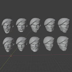 BeretHeads1.png Unique Beret Heads for Heroic Scale Wargaming