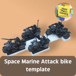 Space-Marine-Attack-bike-template.jpg Archivo OBJ gratis Warhammer 40K Marines Espaciales Plantilla de bicicleta・Modelo para descargar y imprimir en 3D