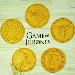GOT1.jpg STL file Game of Thrones Cookie Cutters Set of 5. Lion, Dragon, Squid, Wolf, Deer・3D printable model to download, roxengames