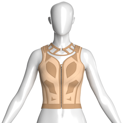 Girls Crop Top With Cutout Neckline Collar | Marvelous / Clo3d / obj / fbx
