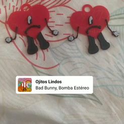 — Ojitos Lindos "Bad Bunny, Bomba Estéreo STL file Bad Bunny Keychain - Un Verano Sin Ti・3D printing idea to download, mariogt49