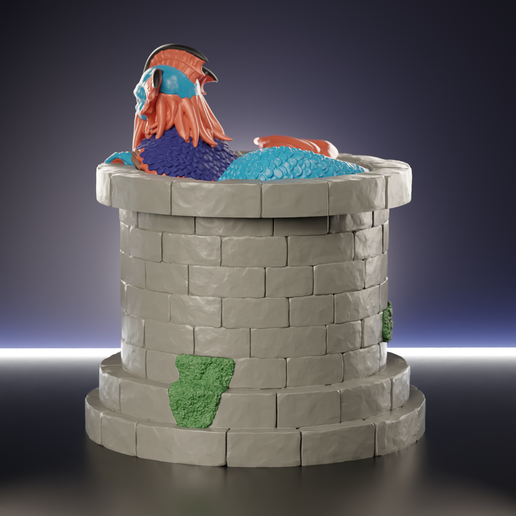 MTG Merfolk DECK BOX COMPATIBLE WITH COMMANDER DECKS: Well Guardian#112  3D File for 3D printingCults