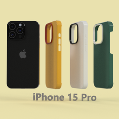 15-pro.png STL file iphone 15 pro case + lens protector・3D printer design to download