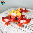 10.png Fichier 3D ROSE Bébé dragon Wyvern, mignon, articulé, facile à imprimer.・Idée pour impression 3D à télécharger