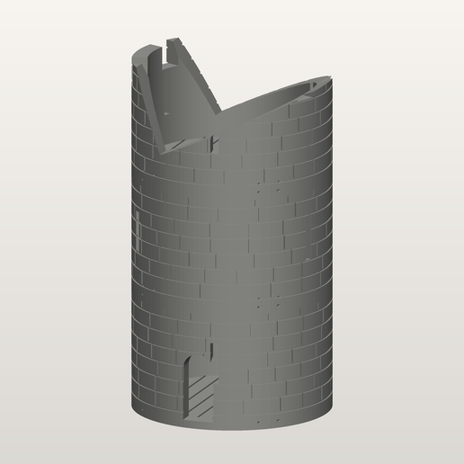 Ruined Stone Watchtower – 3 Stackable Playable Floors (28–32 mm)