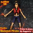 2.jpg Skeleton Pirate - Flexible - Easy to Print - NO Supports