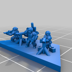 cae90f1d-2f3a-41f4-b911-b8e5fe640fb2.png Free 3D file Half-Hex Infantry Stands (3-4person, Medium MG)・3D printable model to download