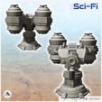 2.jpg Futuristic turret with cannon and double reloading pods (2) - Future Sci-Fi SF Post apocalyptic Tabletop Scifi Wargaming Planetary exploration RPG Terrain