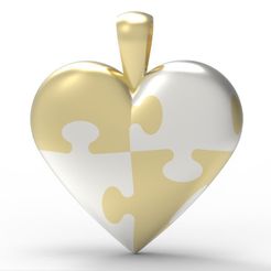 1.jpeg Archivo STL Colgante Corazón de Rompecabezas Modelo de impresión en 3D・Modelo imprimible en 3D para descargar