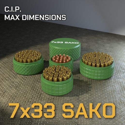 CBOX AMMO BOX 7x33 Sako AMMUNITION STORAGE 80/90/100/110/120MM ROUND CASE ORGANIZER 7x33