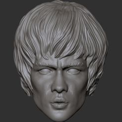 vghjchcfghfgh.jpg STL file Bruce Lee head for action figures・3D printable design to download