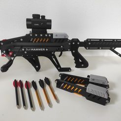 1.jpg 3D file BoltHAMMER - repeating Crossbow Pistol with Quick Exchange Magazine・3D print design to download