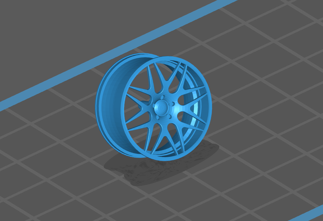 Tires 1/24 Scale 3D Printed 19" Work Emotion Wheels & Brakes 