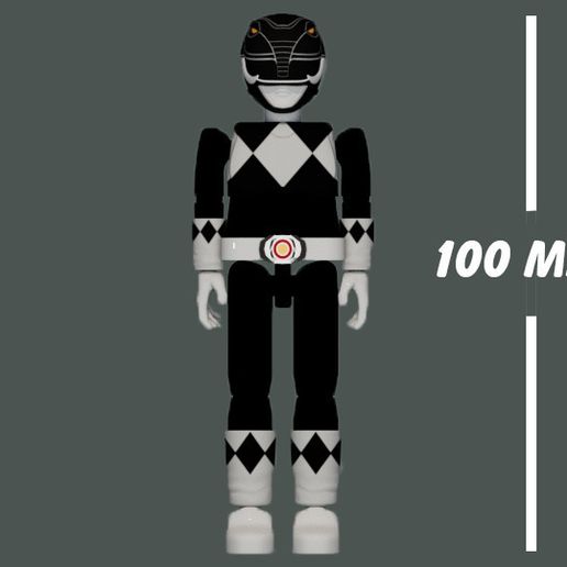 💯 BLACK RANGER MINI ACTION FIGURE 100 MM.・ STL File for 3D printing・Cults