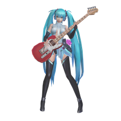 miku1.png Archivo 3D gratuito Hatsune Miku Guitarra・Idea de impresión 3D para descargar
