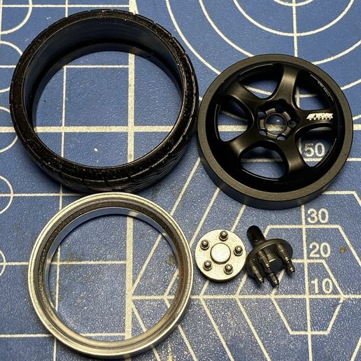 Work Meister S1 R 2p 18 inch rims with advan tires for diecast and scale models