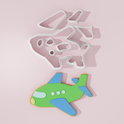 Aeroplano-2-2.png Airplane Cookie Cutter no3