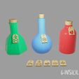 Bottles.jpg STL-Datei Zaubertrankflaschen Hogwarts・Design für 3D-Drucker zum herunterladen