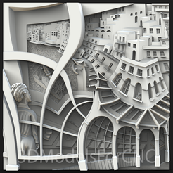 1.png Archivo 3D Modelo 3D Archivo STL para CNC Router Láser e Impresora 3D Ciudad Abstracta・Modelo para descargar y imprimir en 3D