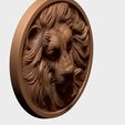 03.jpg Lion Head relief 2. 3D print model 3D print model