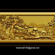 004.jpg Mural landscape wood carving file stl OBJ and ZTL for CNC