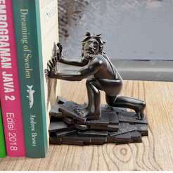 002.png Файл STL Книжный обитатель пещеры: The Literary Guardian・3D-печатный дизайн для загрузки