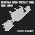 CultSherm1.png Sherman Rear Stowage Holder + Spare tracks - 1/72 1/48 1/35