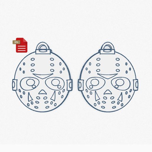 Jason Mask Earrings Or Keychain File 3D model