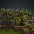 UV-3.jpg MIDDLE AGES MEDIEVAL PEASANT FIELD TOWN TREES HOUSE TERRAIN 3D MODEL