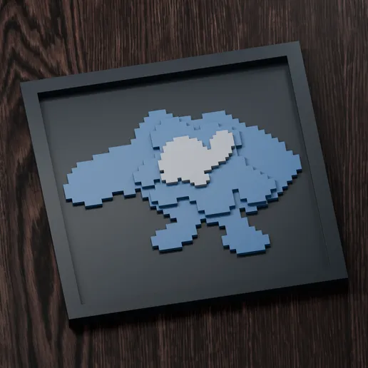 Poliwrath Line - Pokemon Silhouette Frame | Box sprite | STL
