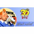 33.jpg tintin and snowy 3D model wall relief 3D printable stl file