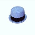 0_00002.jpg HAT 3D MODEL  Top Hat DENIM RIBBON CLOTHING DRESS British Fedora Hat with Belt Buckle Wool Jazz Hat for Autumn Winter Valentino Garavani - Rabbit skin calfskin ribbon antique metal