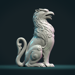 Griffin-01.png 3D file Griffon Sculpture・3D printable model to download
