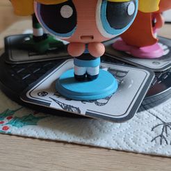 3D file Powerpuff Girls Bubbles Statue Keychain Cartoon Network