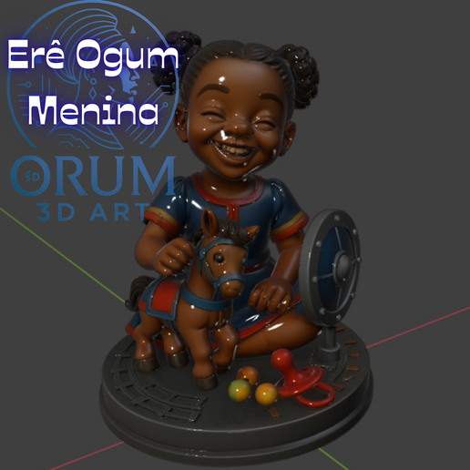 Erê Menina de Ogum 2026 - STL Sculpture for 3D Printing | Children's Line | Umbanda
