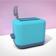 4148e92f83ddc6ba40766f0da6488300_preview_featured.jpg OBJ file FORK IN A TOASTER CUTLERY HOLDER・Template to download and 3D print