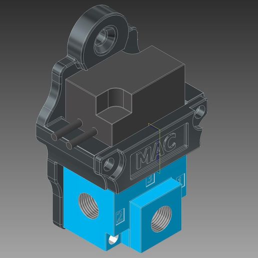 🛞 MAC Solenoid holder (3-port)・ OBJ File for 3D printing・Cults