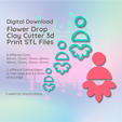 Cover-11.png Flower Drop Cutter - Embossed STL Digital File Download- 8 sizes and 2 Cutter Versions