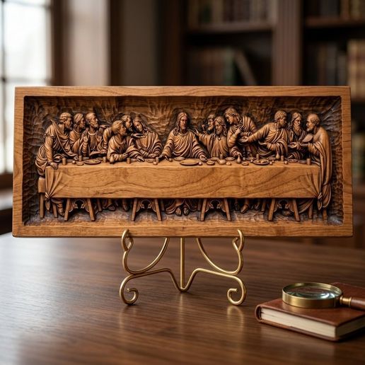 The Last Supper Scene CNC Relief STL