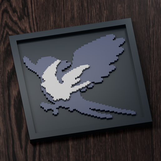 Swellow Line - Pokemon Silhouette Frame | Gen 4 sprite style | STL