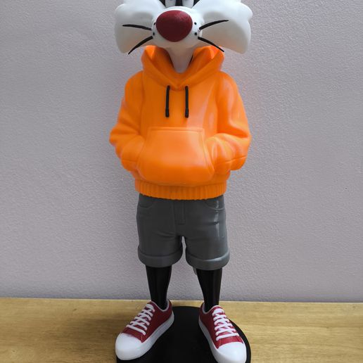 cat-9a.jpg Sylvester Cat Urban Vibes  with Hoodie ( MULTIPARTS AND 3MF )