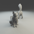 4.png Low polygon Maine Coon cat 3D print model  in two poses
